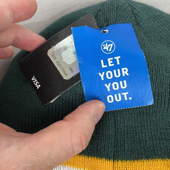 47 Brand Beanie Green Bay Packers Kids One Size Green Yellow NWT Buddie - Picture 5 of 7